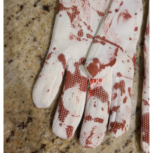 Vintage Size XXL Stretch Long Formal Fake Bloody Horror Zombie Costume Gloves - Picture 6 of 15